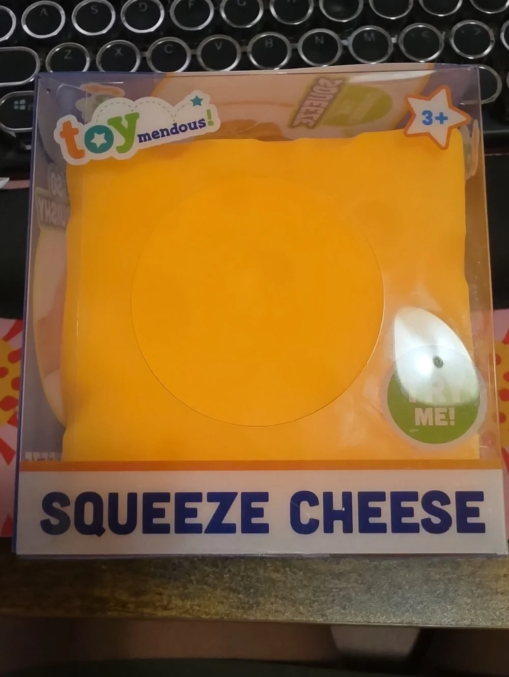 Squeeze Cheese Squishy Toy - Bright Yellow